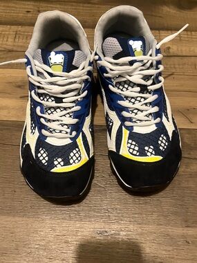 Men's Athletic Sneakers in Blue, White & Yellow - Casual Running Shoes